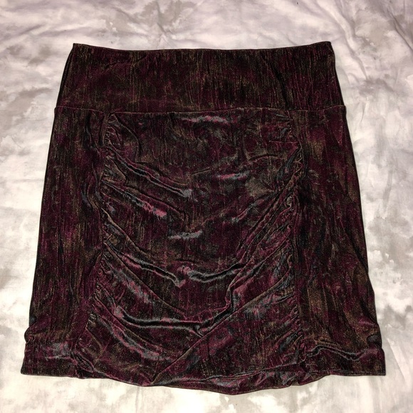 Free People Velvet Ruched Mini Skirt - Picture 1 of 5